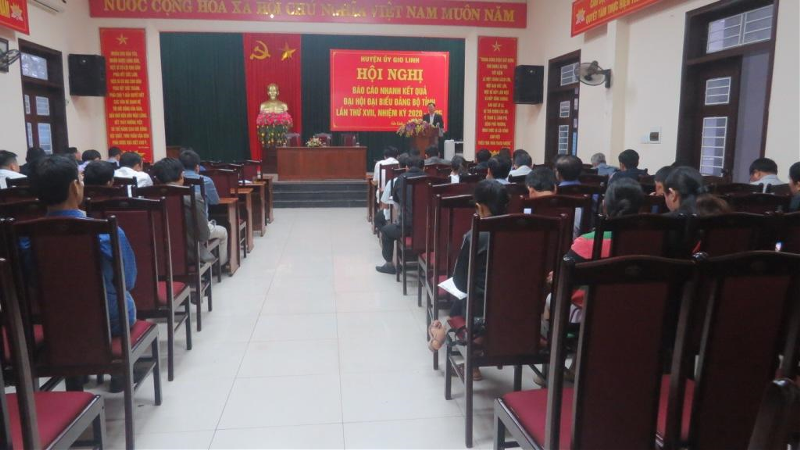 Huyện ủy Gio Linh báo cáo nhanh kết quả Đại hội Đại biểu Đảng bộ tỉnh Quảng trị lần thứ XVII, nhiệm...